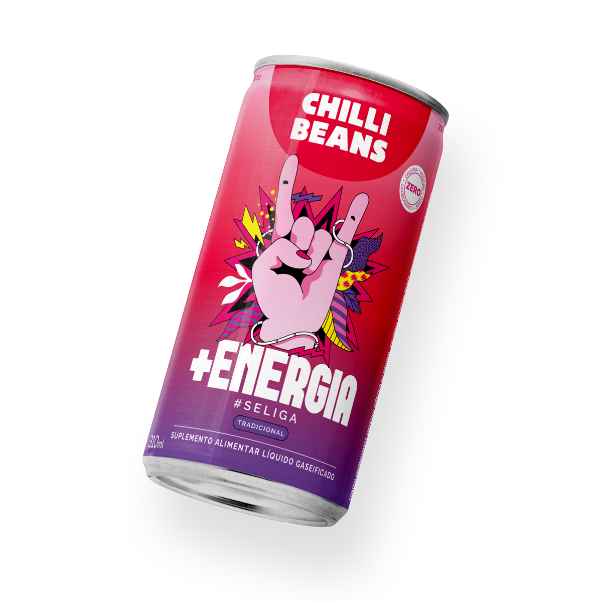 Bebida Chilli Beans Drinks +Energia Tradicional, linha desenvolvida e comercializada pela Evonix